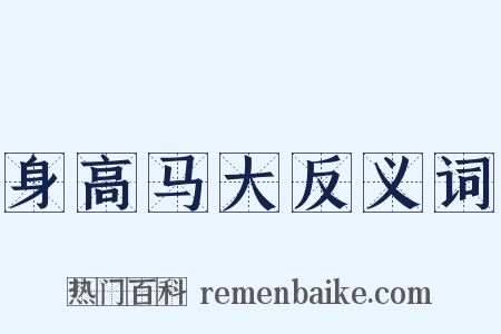 身高马大反义词是什么意思的图片
